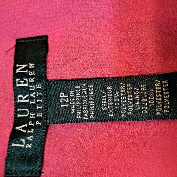 Ralph Lauren V Neck Drop Waist Floral Dress/Size 12P - Picture 8 of 9